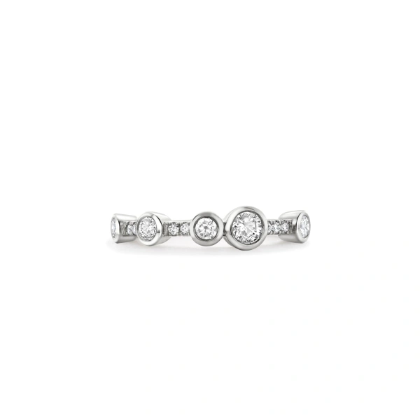 Boodles Waterfall Half-Hoop Platinum Diamond Ring | Fine Rings | Coveti