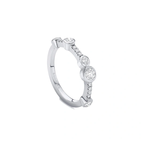 Boodles Waterfall Half-Hoop Platinum Diamond Ring | Fine Rings | Coveti