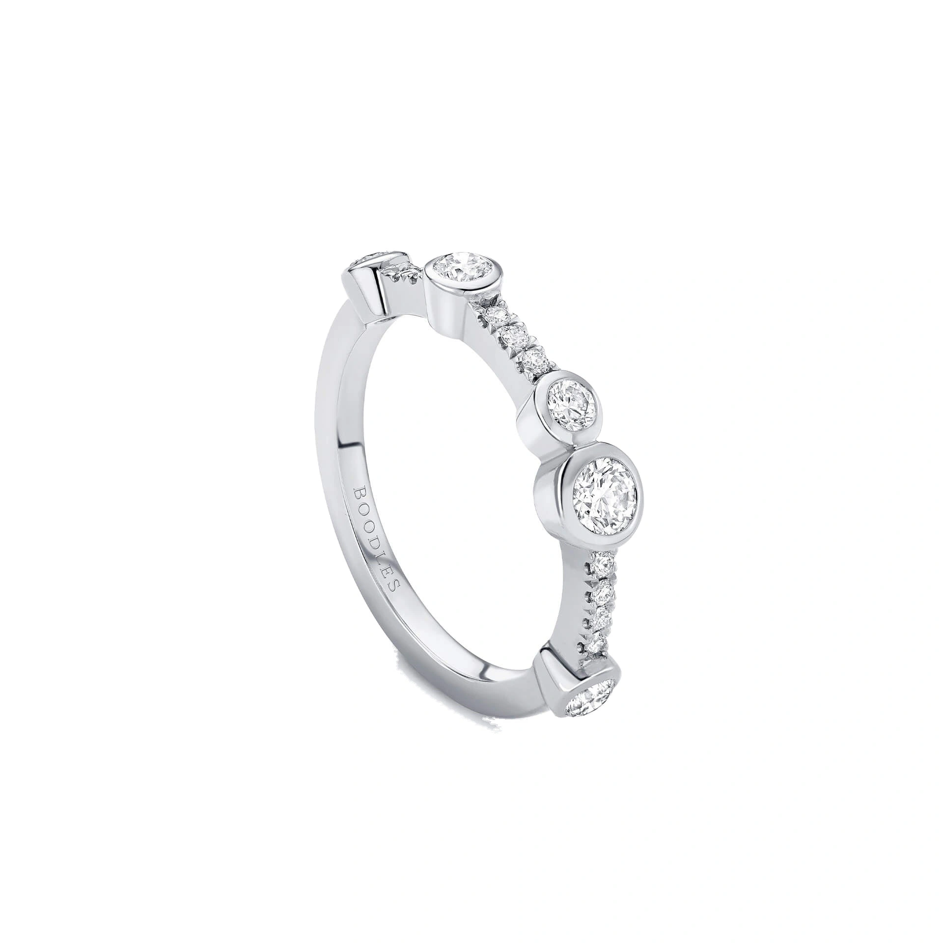 Boodles Waterfall Half-Hoop Platinum Diamond Ring Boodles Waterfall Half-Hoop Platinum Diamond Ring | Fine Rings | Coveti