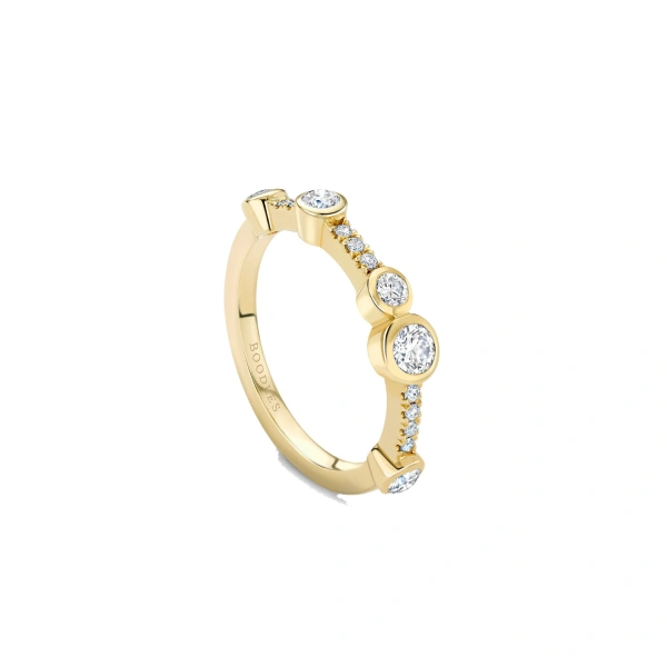 Boodles Waterfall Half-Hoop Yellow Gold Diamond Ring | Fine Rings | Coveti