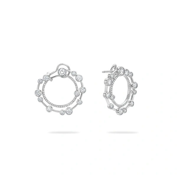 Boodles Waterfall Large Diamond Platinum Hoop Earrings | Fine Earrings | Coveti