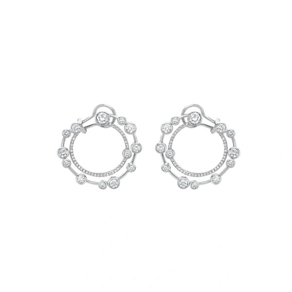 Boodles Waterfall Large Diamond Platinum Hoop Earrings | Fine Earrings | Coveti