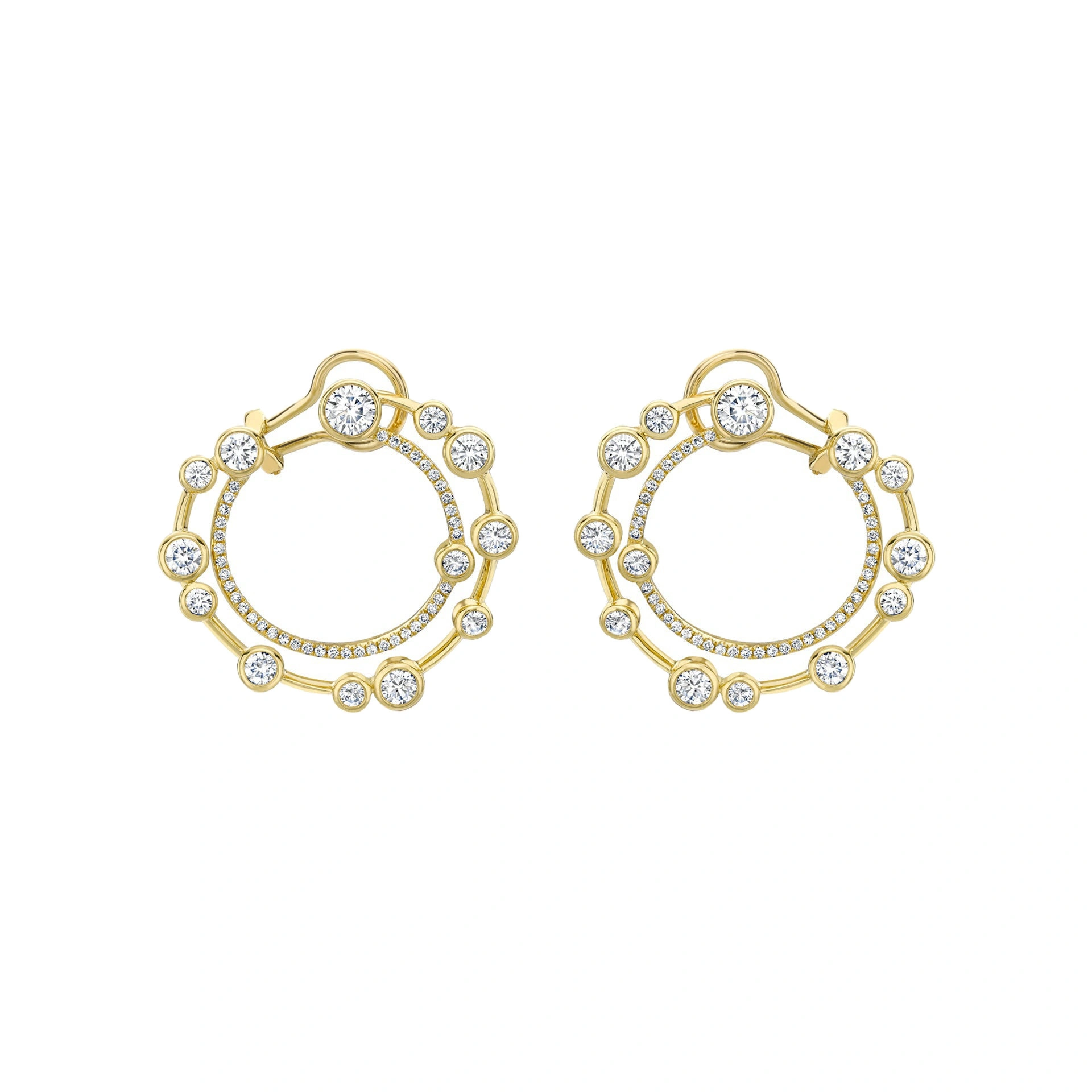 Boodles Waterfall Large Diamond Yellow Gold Hoop Earrings Boodles Waterfall Large Diamond Yellow Gold Hoop Earrings | Fine Earrings | Coveti