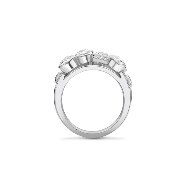 Boodles Waterfall Medium Three Row Platinum Diamond Ring | Fine Rings | Coveti