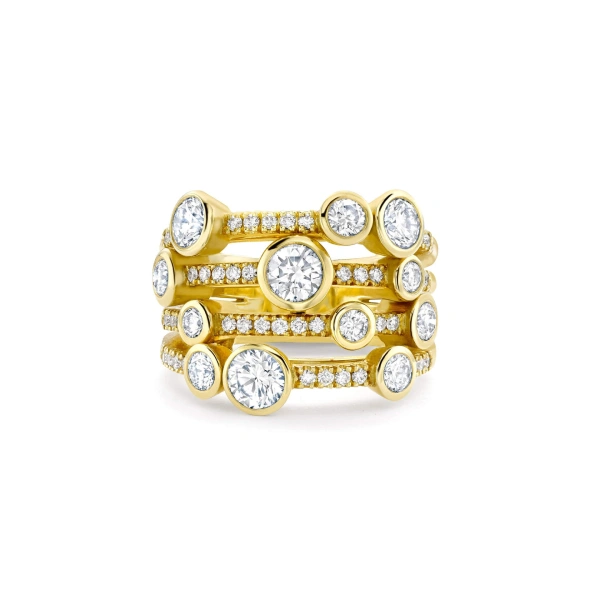 Boodles Waterfall Medium Yellow Gold Diamond Ring | Fine Rings | Coveti