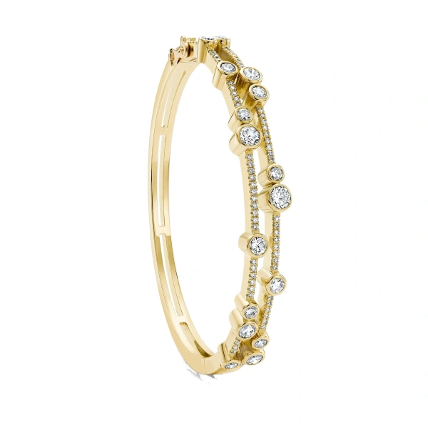 Boodles Waterfall Yellow Gold Double Bangle | Fine Bracelets | Coveti