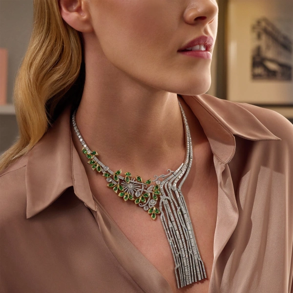Boodles Waterfall and the Songbird Diamond and Tsavorite Necklace | Fine Necklaces | Coveti