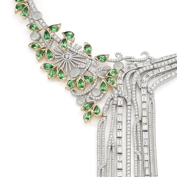 Boodles Waterfall and the Songbird Diamond and Tsavorite Necklace | Fine Necklaces | Coveti