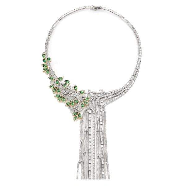 Boodles Waterfall and the Songbird Diamond and Tsavorite Necklace | Fine Necklaces | Coveti