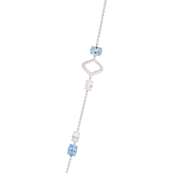 Boodles Woodland Aquamarine Moonstone White Gold Necklace | Fine Necklaces | Coveti