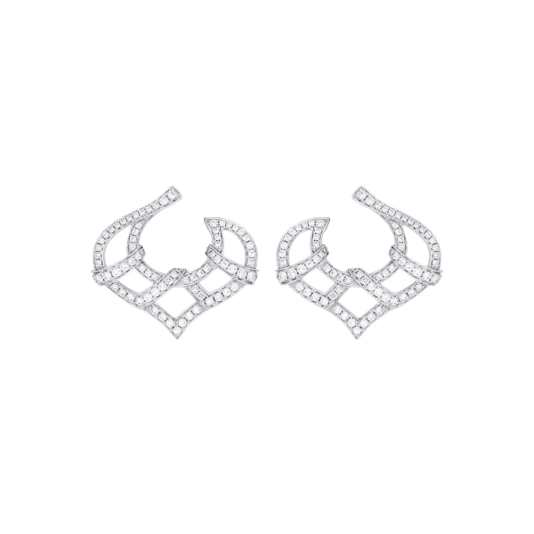 Boodles Woodland Pavé Diamond Platinum Earrings | Fine Earrings | Coveti