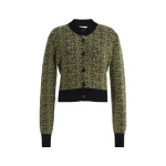 Brandon Maxwell Aubrey Cardigan in Green Static | Coveti