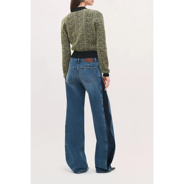Brandon Maxwell Aubrey Cardigan in Green Static | Cardigan | Coveti