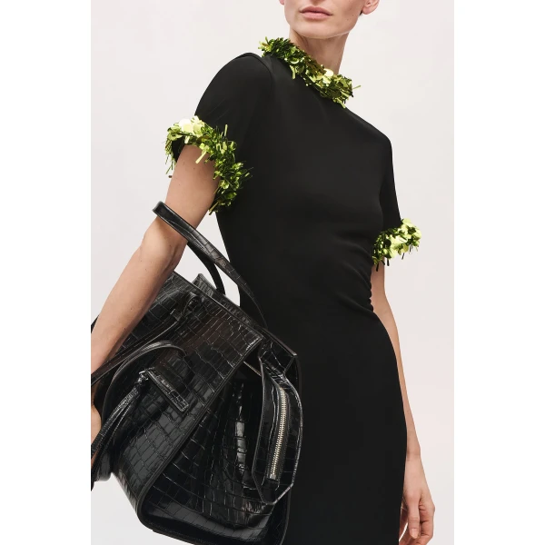 Brandon Maxwell Bex Gown in Black and Green | Evening Gowns | Coveti