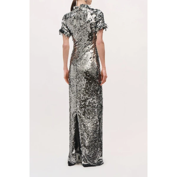 Brandon Maxwell Bex Gown in Silver | Evening Gowns | Coveti