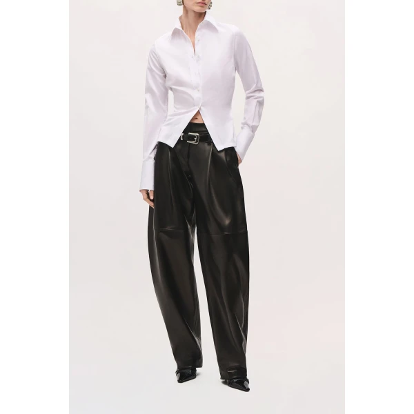 Brandon Maxwell Ceci Button Down Shirt in White | Shirts | Coveti