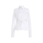 Brandon Maxwell Ceci Button Down Shirt in White | Coveti