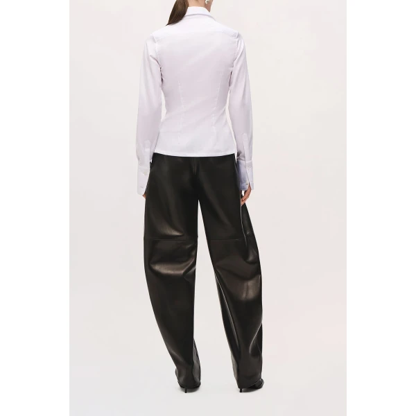 Brandon Maxwell Ceci Button Down Shirt in White | Shirts | Coveti