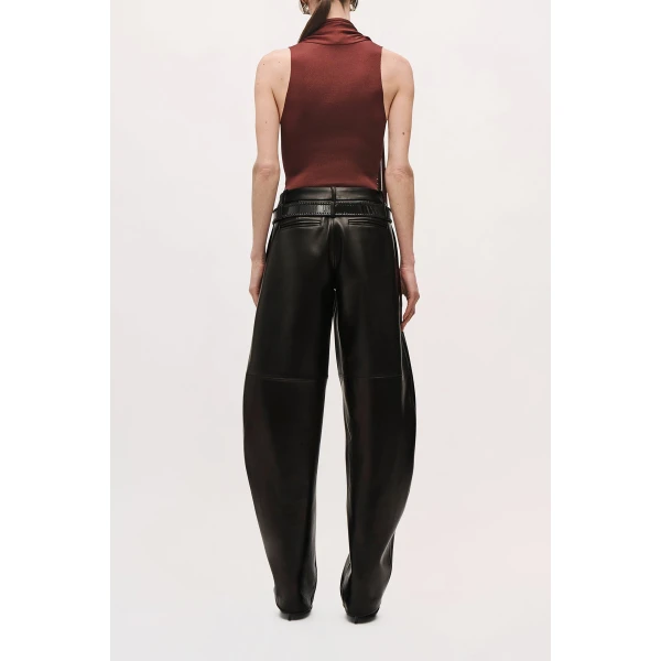 Brandon Maxwell Dean Pant in Black Leather | Pants | Coveti