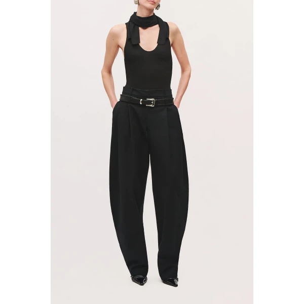 Brandon Maxwell Dean Pant in Black Washed Cotton | Pants | Coveti