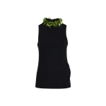 Brandon Maxwell Embellished Tank Top in Black and Green | Coveti