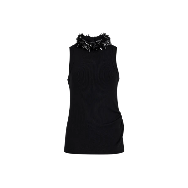 Embellished Tank Top in Black