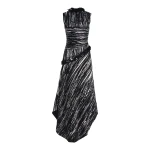 Brandon Maxwell Fiora Draped Dress in Black and White | Coveti