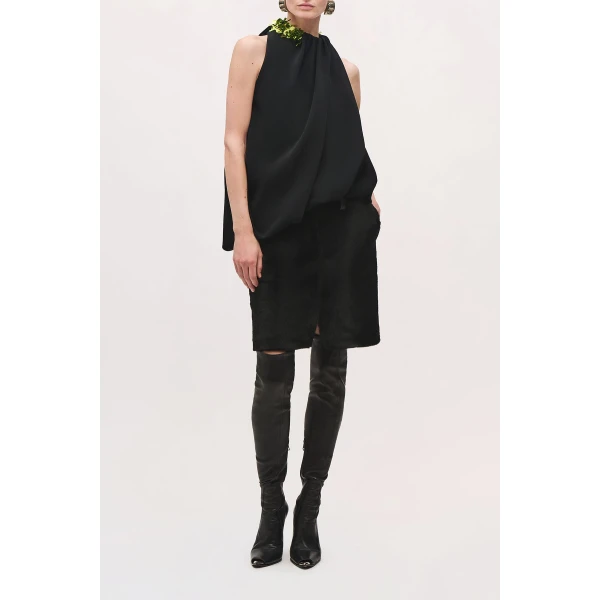 Brandon Maxwell Haze Top in Black and Green | Sleeveless | Coveti