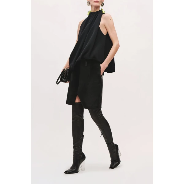 Brandon Maxwell Haze Top in Black and Green | Sleeveless | Coveti