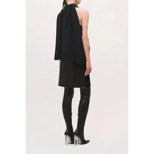Brandon Maxwell Haze Top in Black and Green | Sleeveless | Coveti