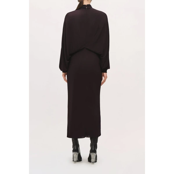 Brandon Maxwell Helena Dress in Ganache | Midi Dresses | Coveti