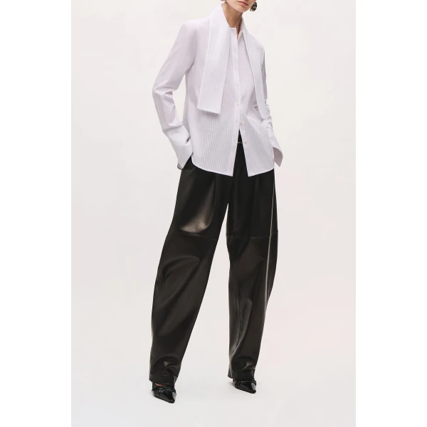 Brandon Maxwell Inez Tuxedo Shirt in White | Shirts | Coveti