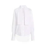 Brandon Maxwell Inez Tuxedo Shirt in White | Coveti