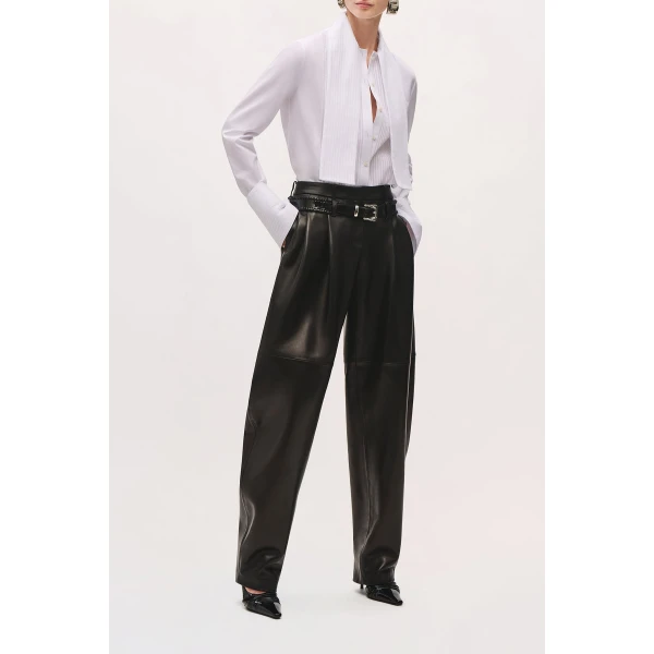 Brandon Maxwell Inez Tuxedo Shirt in White | Shirts | Coveti