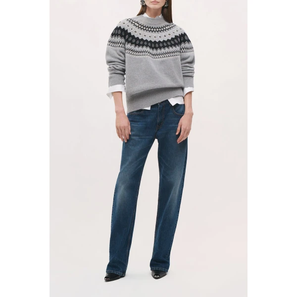 Brandon Maxwell Joanna Sweater in Fair Isle | Sweaters | Coveti