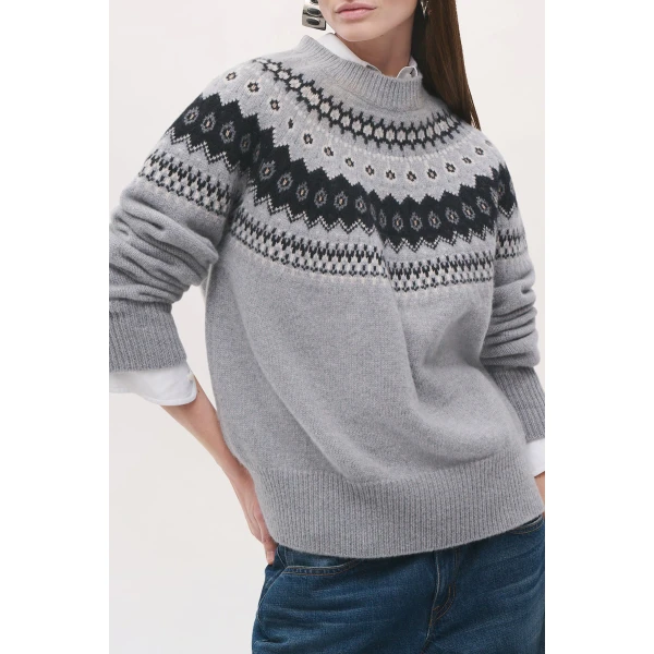 Brandon Maxwell Joanna Sweater in Fair Isle | Sweaters | Coveti