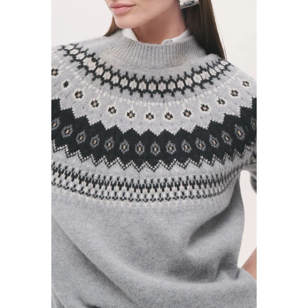 Brandon Maxwell Joanna Sweater in Fair Isle | Sweaters | Coveti