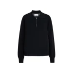 Brandon Maxwell Keaton Quarter Zip Sweater in Black | Coveti