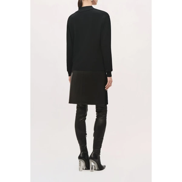 Brandon Maxwell Keaton Quarter Zip Sweater in Black | Sweaters | Coveti