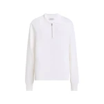 Brandon Maxwell Keaton Quarter Zip Sweater in White | Coveti