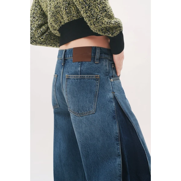 Brandon Maxwell Lana Jean in Bi-Color Wash | Denim | Coveti