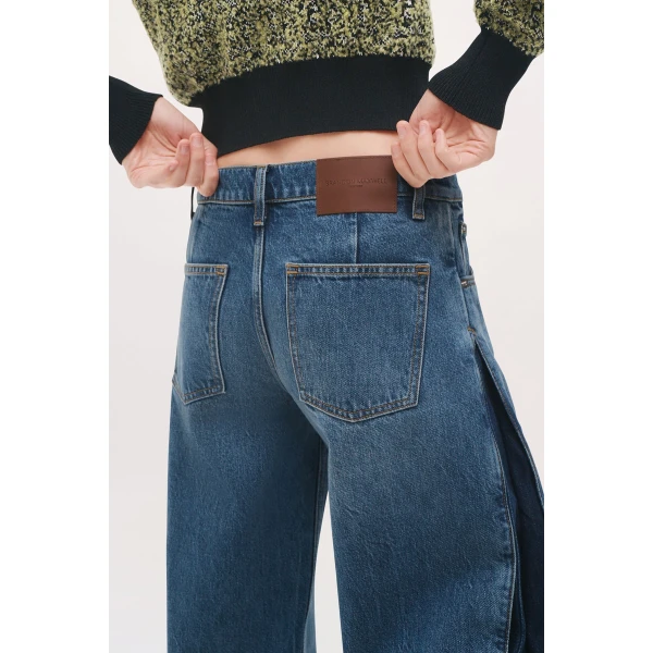 Brandon Maxwell Lana Jean in Bi-Color Wash | Denim | Coveti