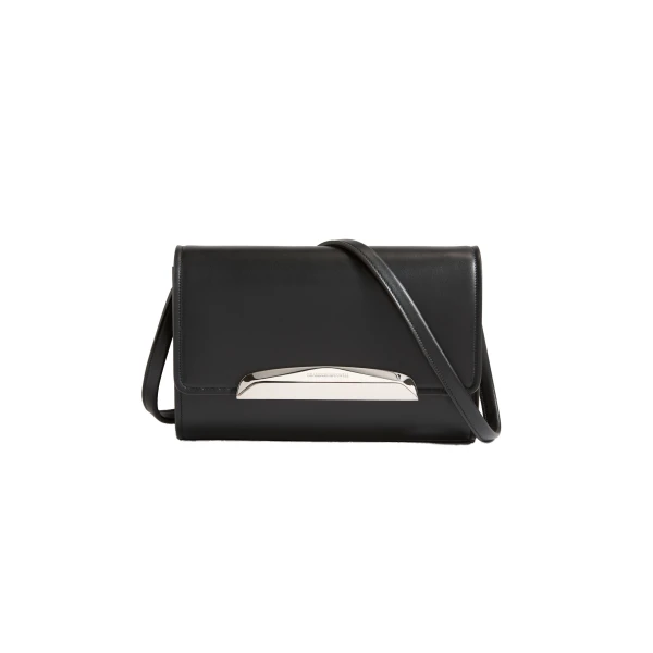 Brandon Maxwell Louise Pochette Bag in Black Leather | Coveti