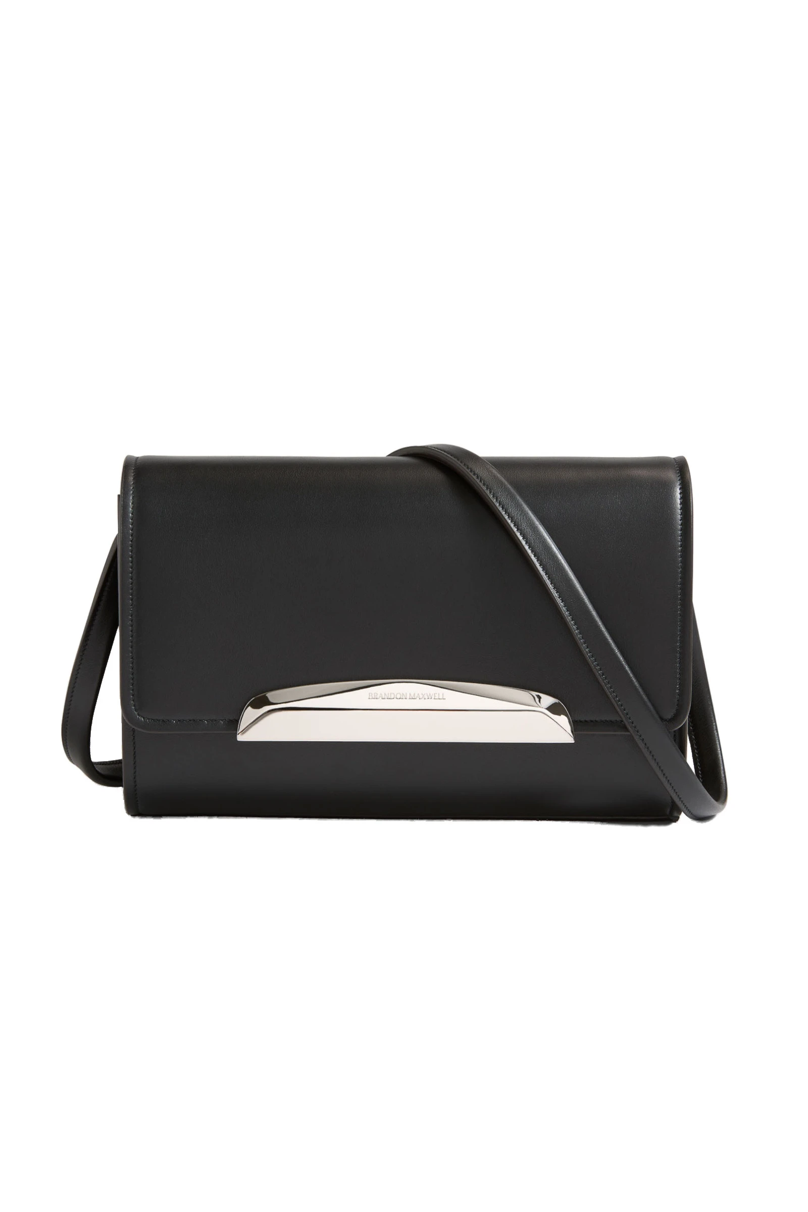 Brandon Maxwell Louise Pochette Bag in Black Leather Brandon Maxwell Louise Pochette Bag in Black Leather | Coveti