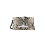 Brandon Maxwell Louise Pochette Bag in Black and White Embossed Python | Coveti