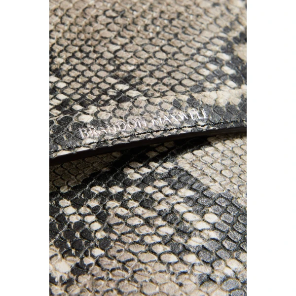 Brandon Maxwell Louise Pochette Bag in Black and White Embossed Python | Shoulder & Crossbody Bags | Coveti