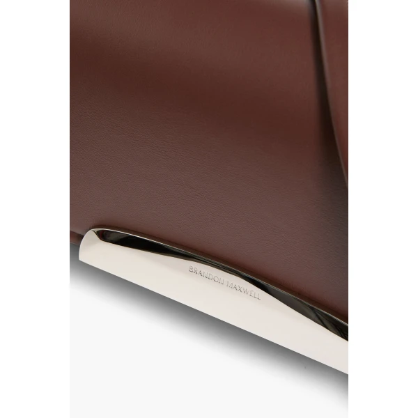 Brandon Maxwell Louise Pochette Bag in Espresso Leather | Shoulder & Crossbody Bags | Coveti