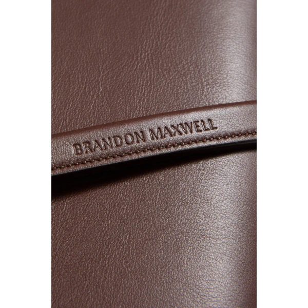 Brandon Maxwell Louise Pochette Bag in Espresso Leather | Shoulder & Crossbody Bags | Coveti