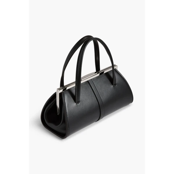 Brandon Maxwell Maxwell Frame Bag in Black Leather | Totes & Top-Handle Bags | Coveti