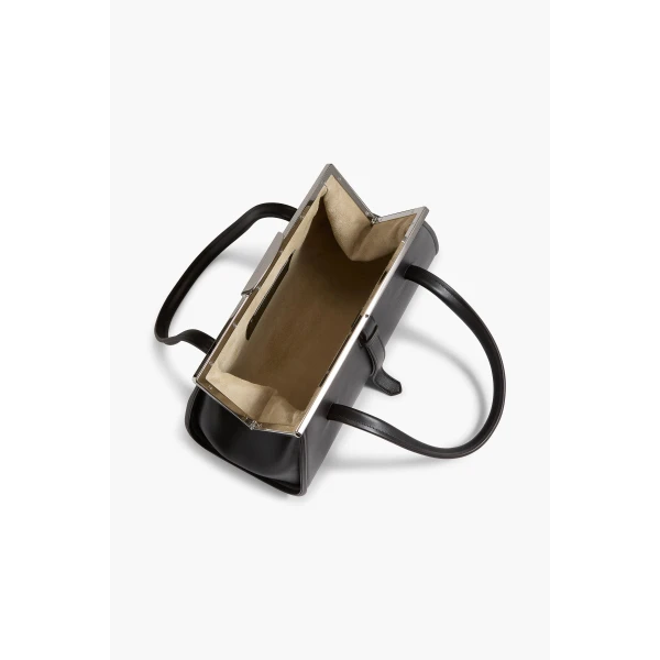 Brandon Maxwell Maxwell Frame Bag in Black Leather | Totes & Top-Handle Bags | Coveti